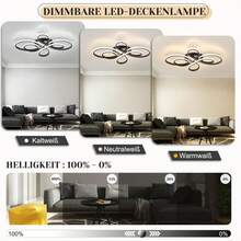 ZMH Ceiling Lamp LED Ceiling Light Dimmable - Living Room Lamp 80cm Living Room 78W Modern Bedroom Lamp Bedroom White With Remote Control Design Ceiling Lighting Large For Dining Room Office Kitchen - 黑色 - 查看 2