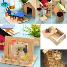 10/50/100/200pcs Ice Cream Stick Natural Stick Popsicle DIY Crafts Crafts Popsicle Craft Stick Ice Cream Stick Popsicle Long Quality Natural Wood DIY Crafts Wax Outdoor Kitchen Utensils