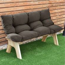 Living And Home Tufted Outdoor Bench Cushion - Weather-Resistant Rectangular Seat Pad In Light/Dark Grey (120cm Premium Comfort) - 深灰色 - 查看 4