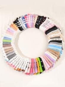 20 Pairs Kids' Unisex Random Pattern Breathable Comfortable Short Socks, Suitable For Daily Wear - Multicolor - View 2