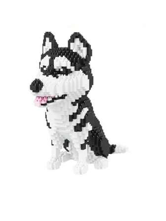 Set de juguete de bloques de construcción de Husky Siberiano micro mini - Primera opción para amantes de las mascotas, múltiples opciones de mascotas disponibles, regalo ideal para festivales, perfecto para principiantes en ensamblaje de bloques de construcción