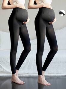 2 Paar Umstandsstrumpfhosen in Knöchellänge, verstellbarer Bund, geeignet für Frühling/Herbst, können täglich getragen werden