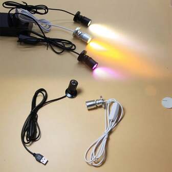 Mini Spotlight, Aluminum 5V USB LED Spotlight With 4.92ft Cable, Small Accent Light For Painting Pictures, Plants, Jewelry, Display Cabinet, Under Counter