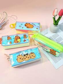 1pc Capybara Pencil Case, High-Quality Pencil Case With Large Zipper, Adorable Capybara Design, Student Desk-Top Stationery Organizer Bag, Waterproof And Durable, Large Capacity Pencil Pouch, Cosmetic Organizer,Pencil Pouch,School Bag