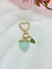 1pc Cute Strawberry Keychain, Heart-Shaped Small Ornament Bag Charm Key Chain Decor Gift For Girls, Woman Wallet Key Holder, Phone Charm, Car Keyring, Sturdy & Portable For Daily Use, Shopping, School - Multicolor - View 23