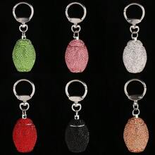 Chaveiro em Cápsula Metálica Oval de Cristal, À prova d'água e Hermético, Caixa de Armazenamento Pequena para Pílulas, Dourado Brilhante, Mochila Escolar