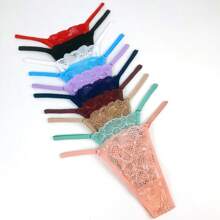 Kit 5 Calcinhas De Renda Fio dental tamanho único Conforto Com Regulagem Calcinha Feminina Lingerie