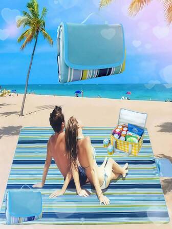 1pc Extra Thick Large Picnic Mat | Beach Blanket, Made Of 600D Oxford Cloth, Scratch-Resistant/Durable, Multipurpose/Waterproof/Dust-Proof/Camping Mat/Indoor & Outdoor Rug For Spring/Summer, Camping, Beach, Lawn, River, Office, Weddings, Easter, Graduation, Parties. Fashionable Design, Easy To Fold And Carry. (Two Different Covers, Different Pastes, Random Delivery! Ps: The Effect Of Opening Is The Same)