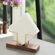 1pc/2pcs/4pcs Solid Wood Creative Vertical Tissue Holder, Napkin Holder For Kitchen Dining Table,Cafe Hotel Restaurant Desktop Napkin Holder, Simple Table Tissue Holder With Wood Base For Paper Napkins, Modern Dispenser For Home Decor