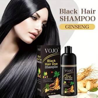 Shampoo Tinte Cubre Canas Y Barba Café Oscuro o Negro Natural Argán 420 ml , Negro natural VOJO 500ml,Coconut Black 500ml ,Marron Oscuro VOJO Argán 500ml