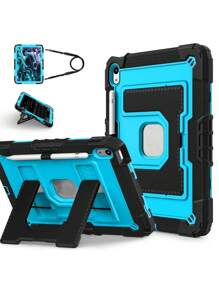 Military Industry Anti-Fall 1pc Large Stand Tablet Case Compatible With IPad Mini6 (2021) / Mini7 (2024), IPad 10.2 7th 8th 9th (2019/2020/2021), IPad 10th 10.9 (2022)/IPad(A16) 11" (2025), IPad Air4 10.9 (2020), IPad Air5 10.9 (2022), IPad Air 11" M2/M3 (2024/2025), With Pencil Slot
