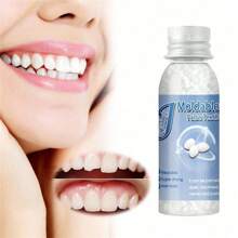 1pc DIY Horror Fake Teeth Set, (For Costume Prop Only) For Party Role Play. Moldable Fake Teeth Pellets, Gap Filling Adhesive Beads, Reusable And Customizable Neat Teeth Decor