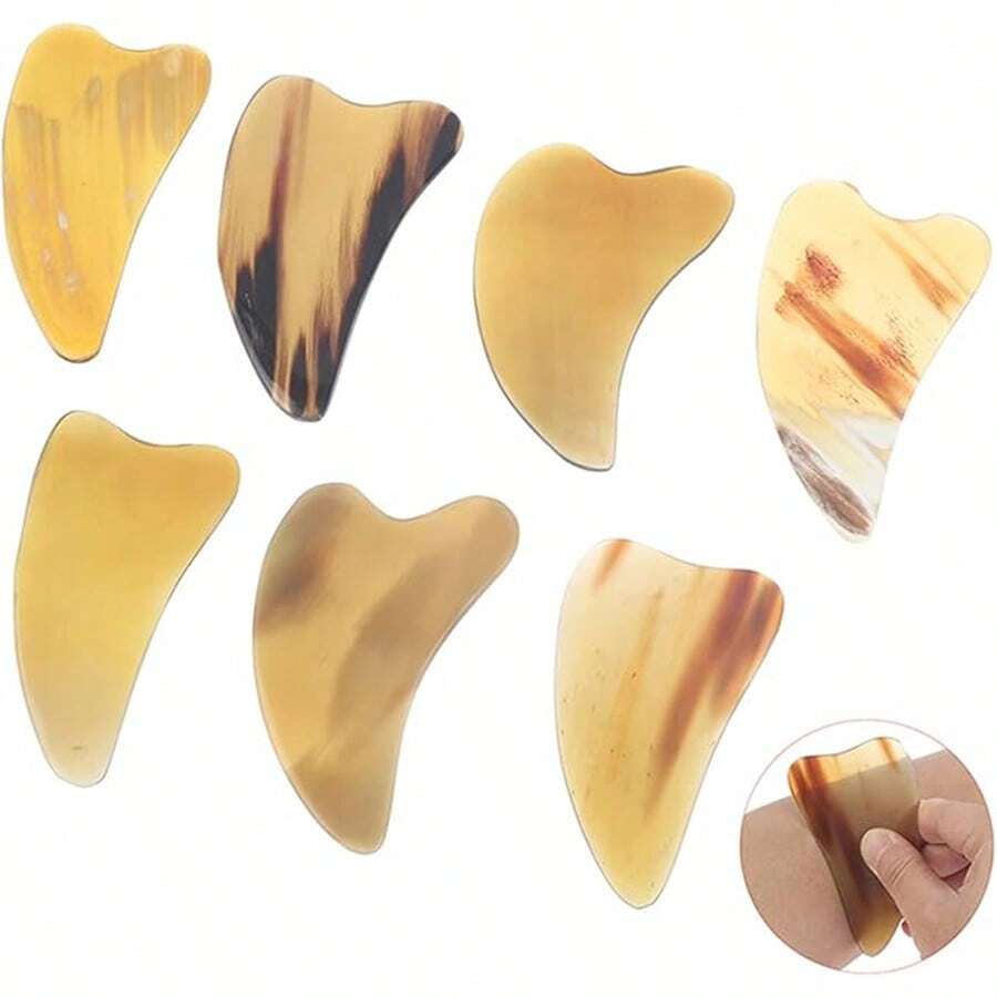 1 buah Alat Pijat Manual Tanduk Sapi Warna Acak, Papan Gua Sha Berbentuk Lumba-lumba, Alat Pijat Kerokan Tanduk Sapi Berbentuk Hati untuk Mengencangkan Leher, Alat Pijat Kecantikan - MultiWarna - View 1