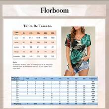 Camisa casual de mujer de manga corta con estampado cómodo - Rosa - Ver 4
