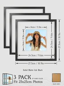 A4/30x40/30x30/25x25/20x20cm Multi Collage Gallery Photo Frames, Exquisite Large Woodgrain Picture Frames For Wall, Portrait Frame For Photo Wall, Fit A4/30x40/30x30/20x20cm/12x16/12x12/10x10/8x8-Inch Pictures, Golden/Beige/Reddish Brown/Brown Spotted/Ink Black/Pearl White With Imitation Wood Grain / Matte Suface, Classic/Simple/Cottagecore/Retro/All-Match (No Photo Paper)
