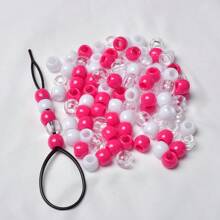 100 pièces perles pour cheveux, perles de queue de cheval de 10x12mm en plastique avec grand trou pour cheveux africains de couleurs mélangées, accessoires de perles pour cheveux