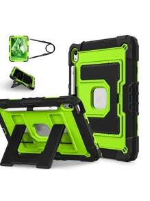 Military Industry Anti-Fall 1pc Large Stand Tablet Case Compatible With IPad Mini6 (2021) / Mini7 (2024), IPad 10.2 7th 8th 9th (2019/2020/2021), IPad 10th 10.9 (2022)/IPad(A16) 11" (2025), IPad Air4 10.9 (2020), IPad Air5 10.9 (2022), IPad Air 11" M2/M3 (2024/2025), With Pencil Slot