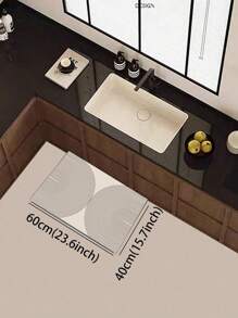 1pc Premium Silica Mud Color Block Gradient Pattern Kitchen Mat, Luxe Shock-Absorbent Anti-Fatigue Kitchen Rug With Absorbent & Non-Slip Function, Suitable For Kitchen, Bathroom, Entryway, Laundry Room And More