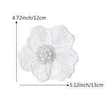 20/10pcs Black Lace Fabric With 3D Sequin Bead Flower Applique, Polyester Mesh Embroidery For DIY Clothing And Craft Decoration, Sewing Supplies