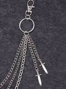 1pc Fashion Pendant Multi-Layer Metal Pants Chain, Suitable For Casual Wear, Outdoor, Sports, Vacation, Travel, Graduation Gift, Party Outfit Accessory