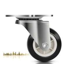 4个重型旋转脚轮,适用于DIY制造推车,耐用金属结构,非常适合办公柜、工作台、储物箱和推拉门、花架桌移动轮滚轮静音滑轮,一套4个1/1.25/2英寸PVC家具脚轮,耐磨、静音、通用重型手推轮,360度旋转脚轮 - 彩色 - 查看 11