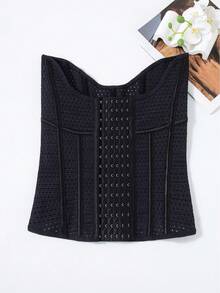 Girdle Waist Trainer Tummy Control, Breathable Lightweight Shapewear - Black - View 7