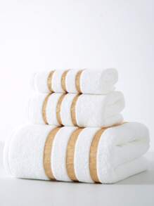 1 pieza Toalla de baño, blanca, delgada, rectangular de 70*140cm, con patrón jacquard simple, O Toalla de mano de 33*74cm, O Pañuelo de 34*34cm, adecuado para adultos, suave, absorbente, de secado rápido, para todo el año, para baño, hotel, viaje, fiesta, regalo, spa, playa, al aire libre, vuelta al colegio para salón de belleza, toallas de baño para el hogar, ducha, para salón de belleza, hotel, deportes, artículos esenciales para el hogar