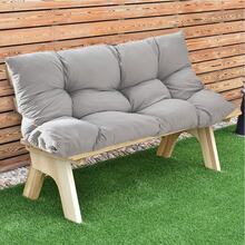 Living And Home Tufted Outdoor Bench Cushion - Weather-Resistant Rectangular Seat Pad In Light/Dark Grey (120cm Premium Comfort) - Light Grey - View 2