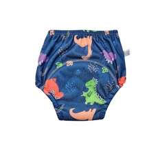 Paquete de 3 pantalones de entrenamiento para ir al baño reutilizables y lavables para niños y niñas pequeños, con patrones de animales lindos, ajuste regular, sin cintura, estiramiento medio, pantalones de pañal de entrenamiento para recién nacidos, material suave para lavar a máquina o a mano - un gran regalo para baby shower para varias ocasiones