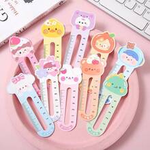 50pcs Cute Animal Bookmark Ruler, Reading Bookmarks, Drawing Measuring Ruler, 10 Styles Teacher Rewards Bookmarks Student Animal Party Favors, School Supplies, Kawaii Stationery, Back To School - Multicolor - View 9