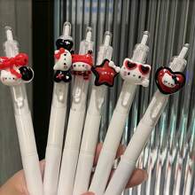 Sanrio 6-Pack Random Black & White Sanrio Hello Kitty Neutral Pens, A Fashionable Choice For Sanrio Fans And Stationery Lovers! Back To School