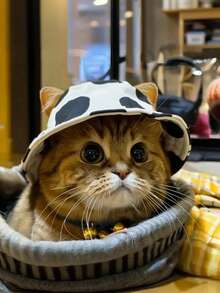 Cat Sun Visor Hat With Ear Protection, Adjustable Drawstring, Suitable For Outdoor, Pet Supplies, Cat Necessities