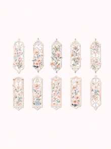 Set de 10 marcapáginas para estudiantes, marcapáginas con forma asimétrica de flores en relieve de PVC con lámina, regalo encantador para niños, clips de libro, regalos de vuelta a la escuela