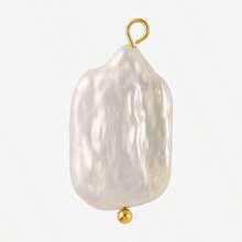 1 件奢华时尚设计天然淡水珍珠吊坠，不对称形状，适合 DIY 珠宝制作项链和耳环配饰 - 天然珍珠1pc - 查看 28