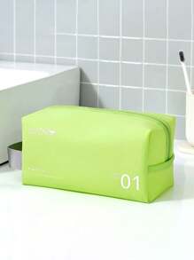1pc PVC Colored Toiletry Bag - Portable, Durable, Large-Capacity Makeup Storage With Zipper | Ideal For Travel, Beach, Seaside Vacation, Mother's Day Gift