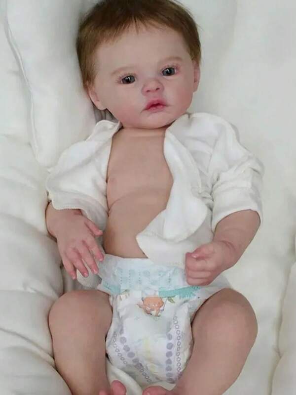 18-Inch Adorable Reborn Baby Doll, Perfect Gift For Girls, Handmade Vinyl Full Body Reborn Doll Art, With 3D Realistic Handpainted Textured Skin, Beautiful Blue Eyes, Ideal Christmas/Birthday/Thanksgiving Collectible Gift