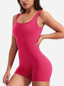Yefecy Yoga Basic Solid Sports Romper,Solid Color Fashion Sports Jumpsut,High Elastic Yoga Bodysuit, Women Workout Flare Jumpsuits ,Sexy Backless Gym Bodycon Scrunch Butt Yoga Rompers V Back,Spring And Summer