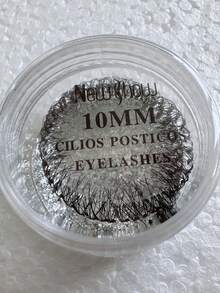 Pacote Com 12 Pecas 10MM Cilios Tufinhos Potinho Artesanais Coreia do Norte autenticas - Preto - Visão 7