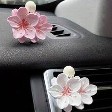牡丹花卉汽车空气清新剂夹 - 光面香薰扩散器支架，适用于通风口 | 优质 ABS 汽车配件，带手柄 | 通用仪表盘装饰 | 优雅花朵设计，适用于轿车 SUV 卡车 | 香薰夹，无需替换装 | 防刮气流导向器 | 送给汽车爱好者的礼物，女士男士 - 彩色 - 查看 8