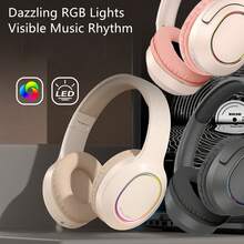 1pc Retro Wireless Headphones, Over-Ear Wireless Sports Headphones, Wireless Stereo Headphones With Vintage Design For Women, Deep Bass Wireless Gaming Headset Compatible With Apple And Android Phones, 360° Surround Sound, Ergonomic Design, Lightweight And Comfortable, Great Gift - Multicolor - View 3