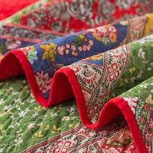 3 Pieces Cotton Quilt Set - Vintage Farmhouse Bedspread With Vibrant Floral Pattern, Lightweight Coverlet + 2 Pillow Shams, All Seasons Multicolor Queen King Quilt Bedding Set - Red - View 4