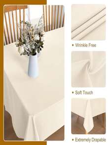 1 pièce Nappe en polyester imperméable et résistante aux plis, convient pour les banquets de mariage, la décoration de tables à manger et la décoration de la maison