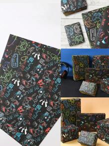 3/6 Piezas Papel de regalo con tema de videojuegos en negro, papel de embalaje con estilos de juegos variados, suministros para fiesta de cumpleaños con tema de juegos, suministros de fiesta de boda, regalos para invitados, decoración para baby shower o revelación de género, papel de regalo para ramos de flores, suministros de decoración, papel de regalo impermeable, artículos de oficina, artículos para el hogar, decoración de fiestas festivas