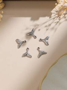 Set de 3 piezas/Paquete de accesorios de joyería DIY de acero inoxidable 304, colgante minimalista elegante con forma de cola de pez