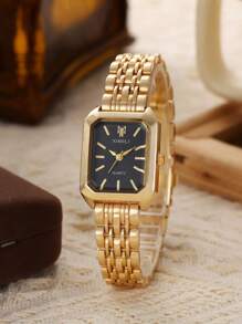 Relógio de quartzo retrô feminino, elegante, compacto, com mostrador pequeno e pulseira de aço quadrada, ideal para uso diário, aniversário, dia das mães, presente de Páscoa