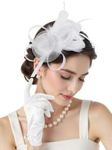 1 Pc Fascinator Hats Feather Flower Hair Clip Wedding Tea Party Kentucky Derby Headband For Girls And Women Fascinator Hat Halloween