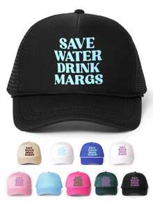 1pc "Take It Easy" Printed Unisex Truck Driver Baseball Mesh Cap With Drawstring, Adjustable Buckle Closure, Non-Stretch, Graphic Design - Baseball Cap - View 17