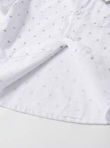 BLUE SAYING Set de 2 piezas para niños: Camisa de manga corta con estampado creativo en blanco y shorts con tirantes verdes, conjunto para fiesta y actuación para niños