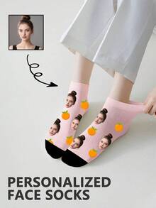 1 Pair Custom Face Socks, Custom Photo Sock, Custom Printed Socks, Personalized Funny Face Socks, Custom Picture Socks, Put Any Face On The Socks, Anniversary Gift, Valentine Gift, Birthday Gift, Wedding Gift, Mother's Day Gift - Multicolor - View 2