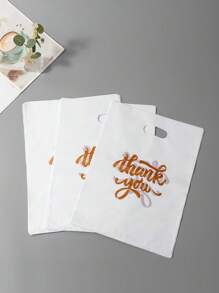 White Thank You Gift Bags, Plastic Bags For Small Business, Shopping Bags, Ideal For Festival, Birthday, Party Favors, Wedding Gift Packaging, Suitable For Gifts, Parties, Shops, Boutiques, Etc.